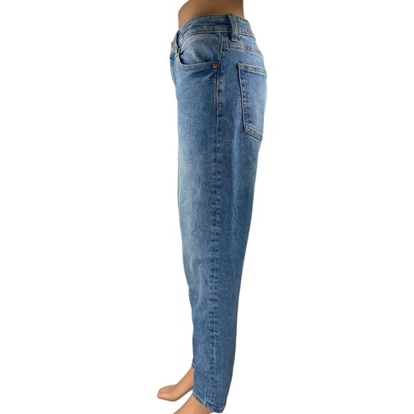 H&M Divided Women's Blue High Waisted Straight Tapered Denim Jeans Pants Size 6 - Picture 2 of 4